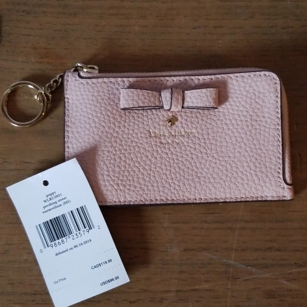 Kate spade pink bow card money holder